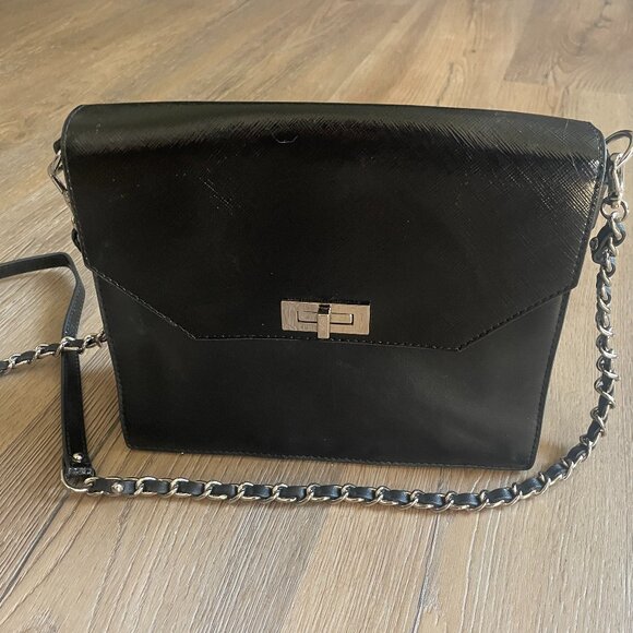 Lancaster Handbags - Lancaster Women's Black Leather Crossbody Purse Bag 8" x 7"!